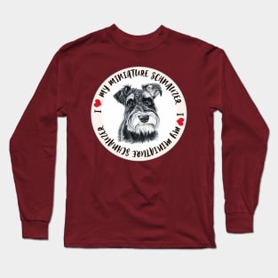 I Heart My Miniature Schnauzer Long Sleeve T-Shirt